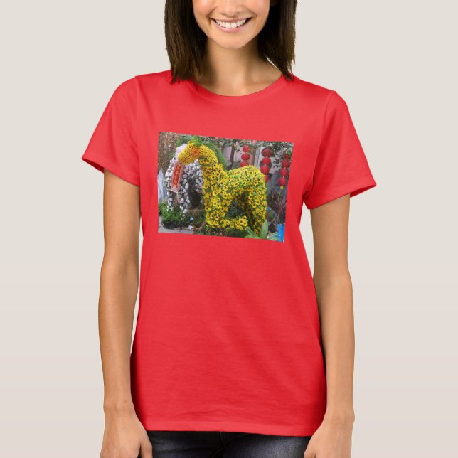 T-shirt Année du cheval | 春 節 馬 ... Topiary chinois (Devant)