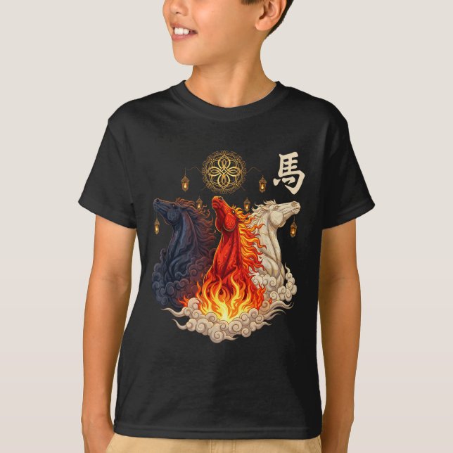 T-shirt Année du cheval chinois (Devant)