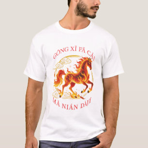 T-shirt Année du Cheval de Feu Blanc