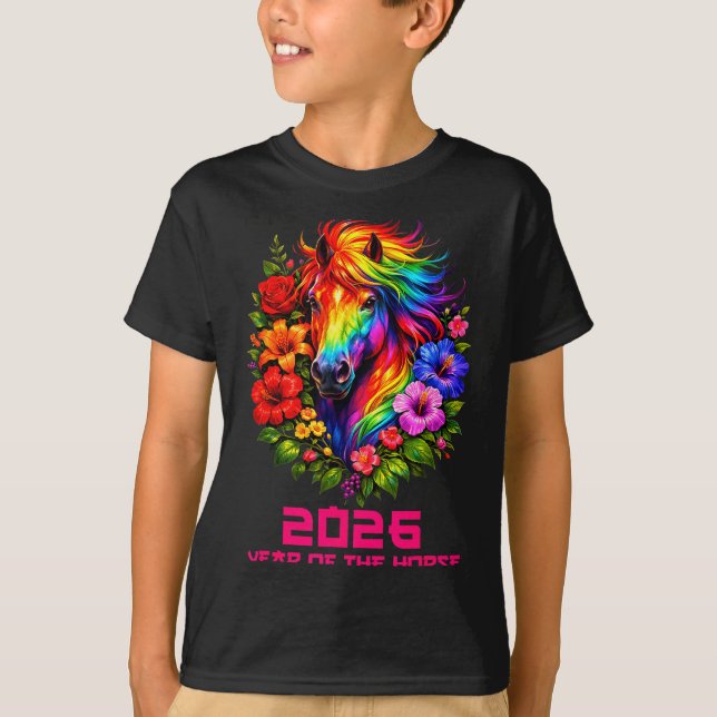 T-shirt Année du Cheval Lunaire Chinois 2 (Devant)
