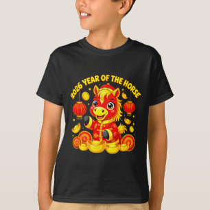 T-shirt Année du cheval Nouvel An chinois lunaire Feu Chev
