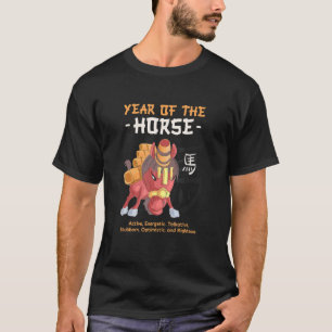 T-shirt Année du cheval Signe animal du zodiaque chinois