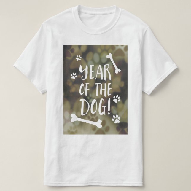 T-shirt Année du Chien Bokeh (Design devant)