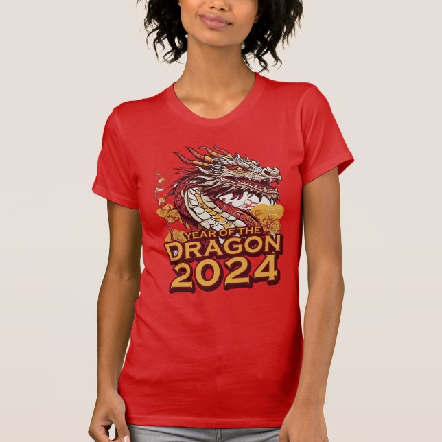 T-shirt Année du dragon 2024 Tenue mince féminine (Devant)