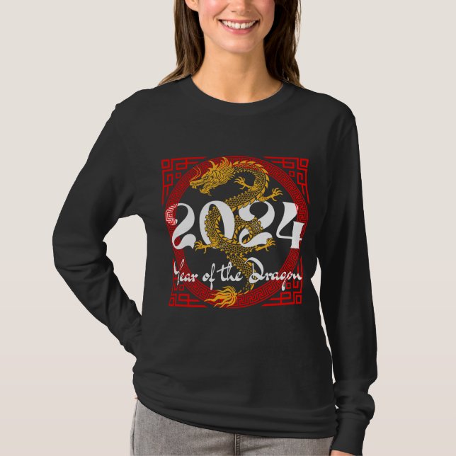 T-shirt Année du Dragon 2024 Zodiac chinois (Devant)