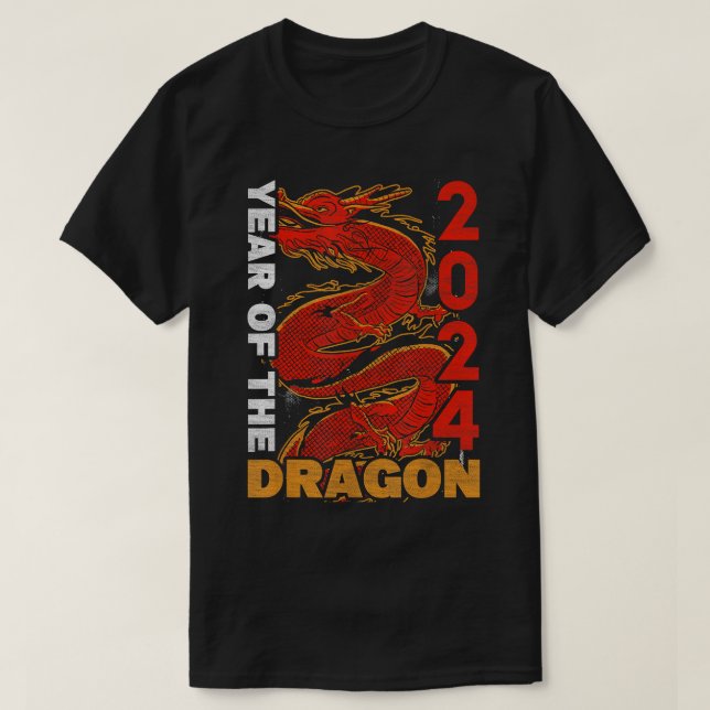 T-shirt Année Du Dragon 2024 Zodiac Chinois Lunar New Y (Design devant)