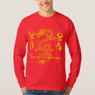 T-shirt Année du Dragon en or
