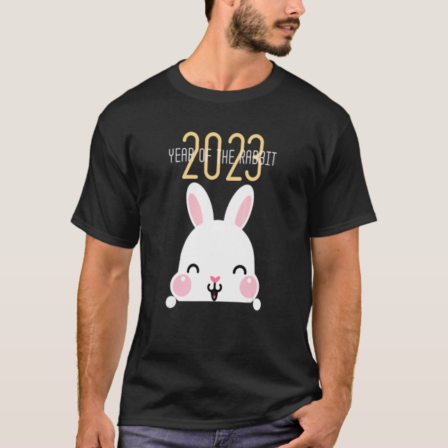T-shirt Année Du Lapin 2023 Chinois Zodiac Lunar New Y (Devant)
