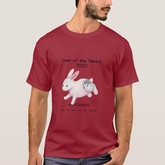 T-shirt Année du lapin 2023 Cute Zodiac Animal (Devant)
