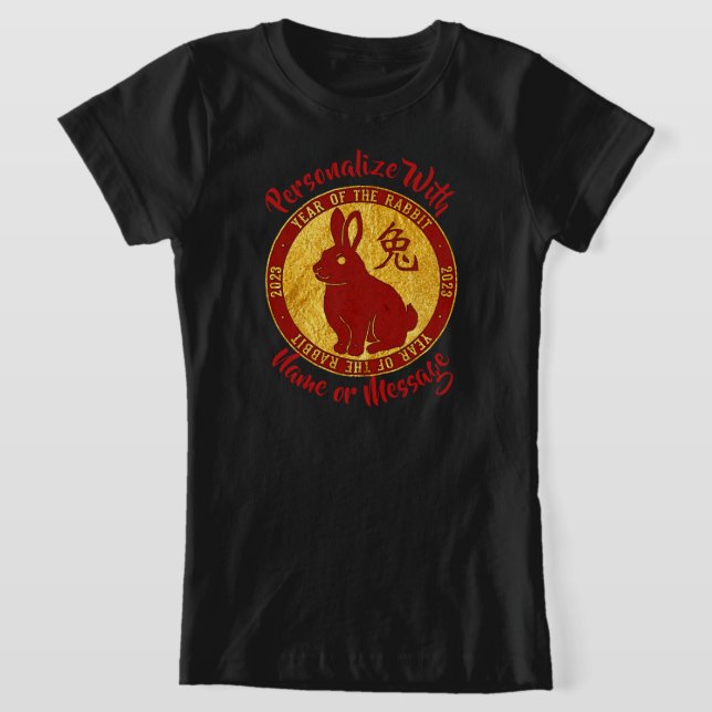 T-Shirt Année Du Lapin Faux Gold (Poser)