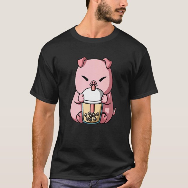 T-shirt Année du porc chinois Nouvel an Boba Tea Bubble T (Devant)