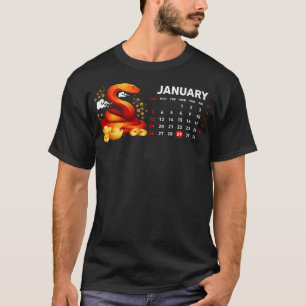 T-shirt Année Du Serpent 2025 Calendrier Heureux Chinois N