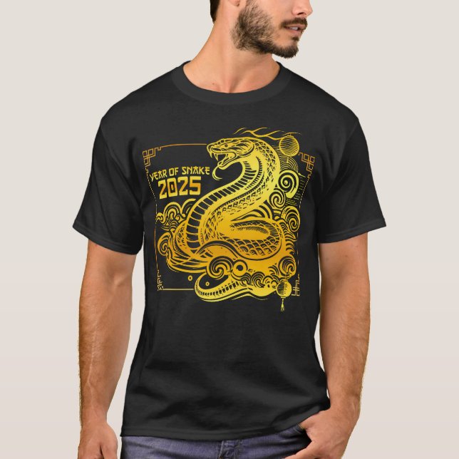 T-shirt Année Du Serpent 2025 Zodiac Joyeux Nouvel An Chin (Devant)