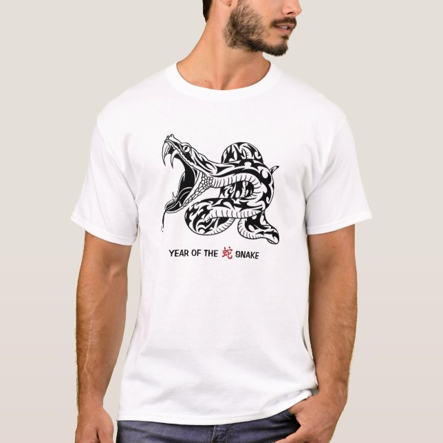 T-shirt Année du serpent (Noir) (Devant)