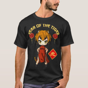 T-shirt Année du tigre chinois Zodiac Lunaire Nouvel An An