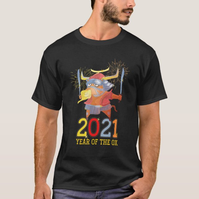 T-shirt Année Du X 2021 - Joyeux Joyeux Nouvel An Chinois (Devant)