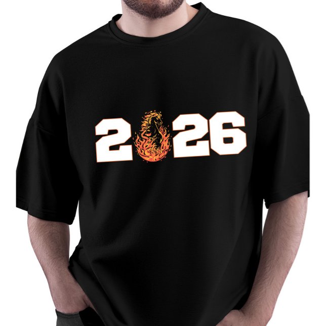 T-shirt Année personnalisée du Cheval de Feu 2026 Nouvel A (Créateur téléchargé)