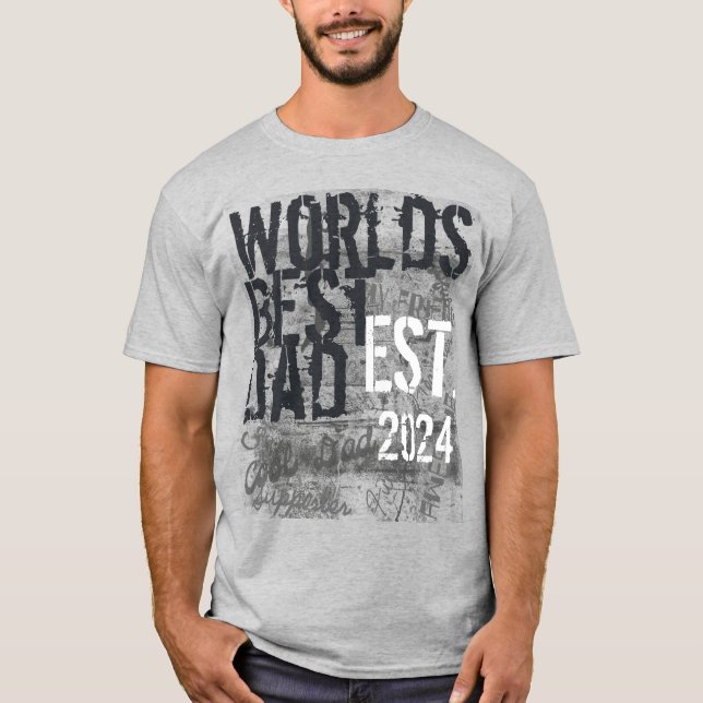 T-shirt Année personnalisée Meilleure Fête des pères papa  (Devant)