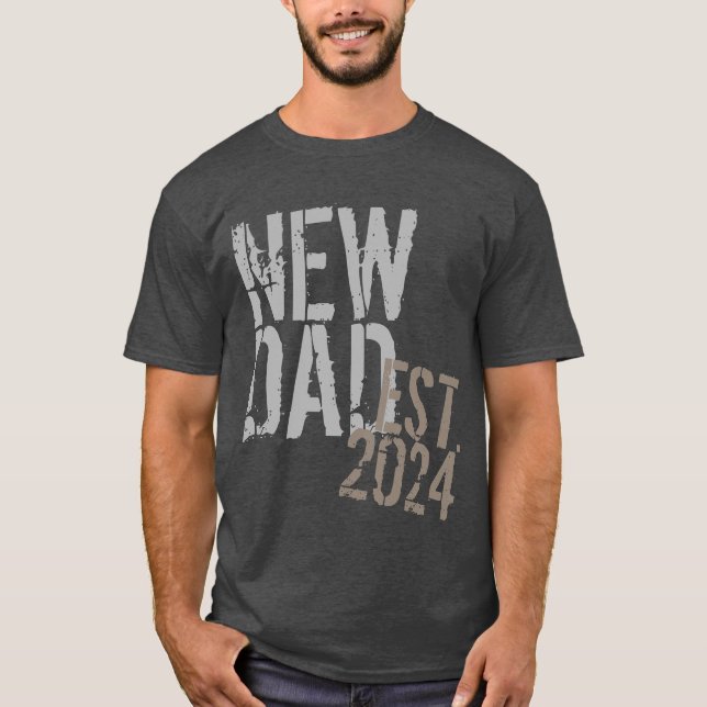 T-shirt Année personnalisée Nouveau papa Grunge Fête des p (Devant)