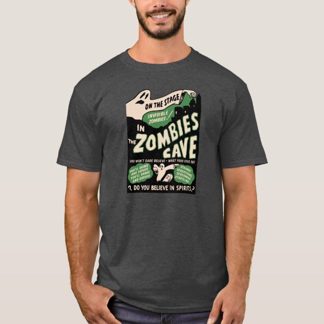 T-shirt Années 1950 Spook Show Poster Art - Zombies (Devant)