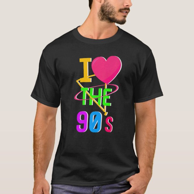 T-shirt Années 90 I Heart Nineties I Love The 90's Old Sc (Devant)