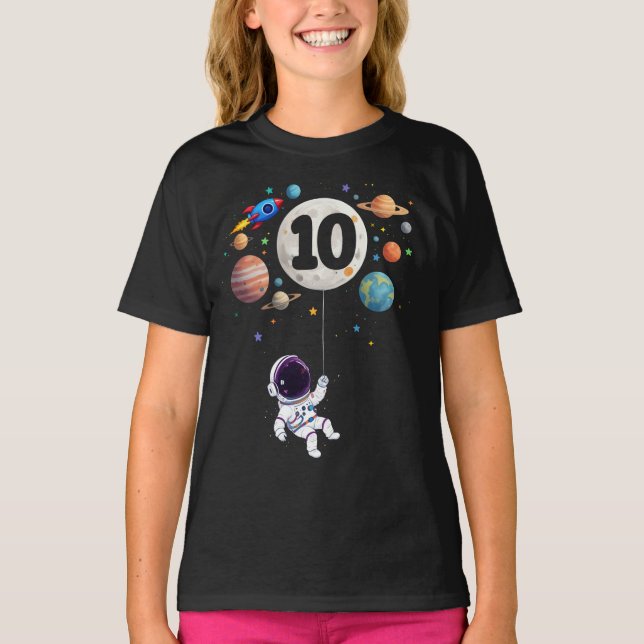 T-shirt Anniversaire 10 Ans Astronaute 10ème Anniversaire (Devant)