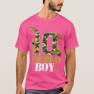 T-shirt Anniversaire 10 ans Thème Militaire Camo Garçons 1
