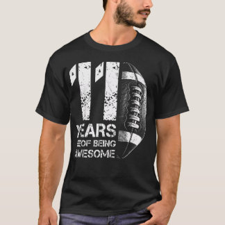 T-shirt Anniversaire 11 Ans Football Américain Rétro 11 An