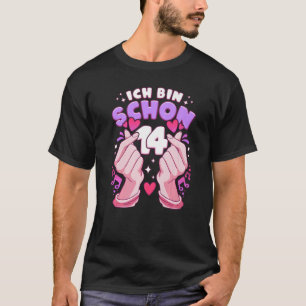 T-shirt Anniversaire 14 ans, coeur K-pop doigt, Saranghae,