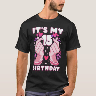 T-shirt Anniversaire 15 ans, K-pop, coeur du doigt, Sarang