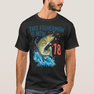 T-shirt Anniversaire 18 Ans Pêche 18ème Bass Bar Men Wo