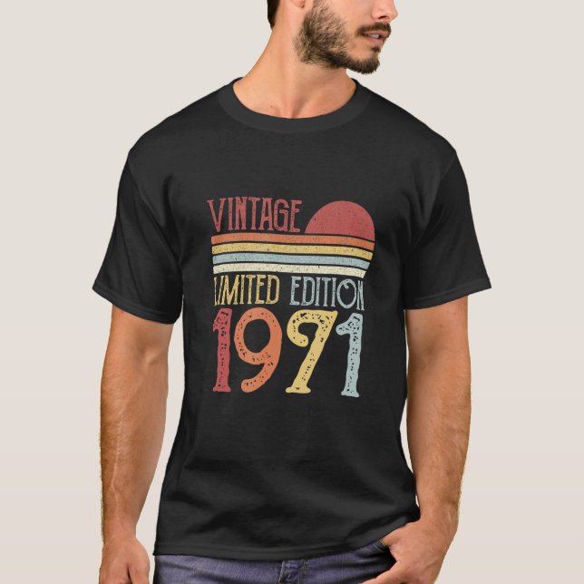 T-shirt Anniversaire 1971 Vintage Retro (Devant)