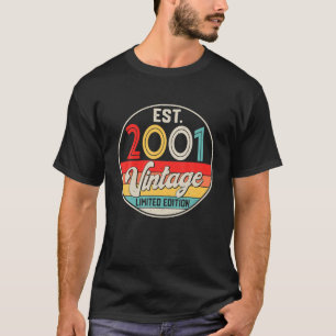 T-shirt Anniversaire 21 ans Vintage 2001 Limited Edition 2