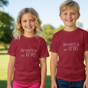 T-shirt Anniversaire 250 America 1776 Typographie Filles R