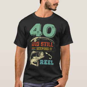 T-shirt Anniversaire 40 ans pêche s'éteignant 40 pêcheur h