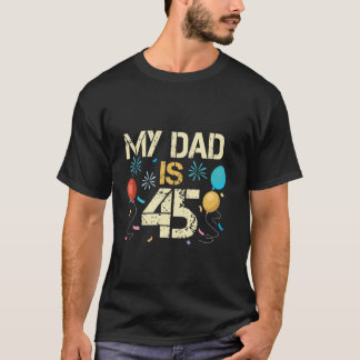 T-shirt Anniversaire 45 ans Papa Drôle Fête des Pères Vint