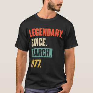 T-shirt Anniversaire 46 mars Décoration 46 ans Vintag