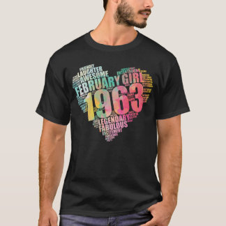 T-shirt Anniversaire 60 FÉVRIER FILLE 1963 Fabuleux Fabule