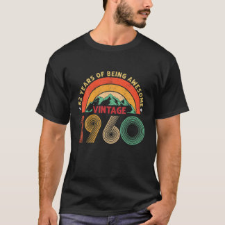 T-shirt Anniversaire 62 Ans Vintage 1960 62E Anniversaire 