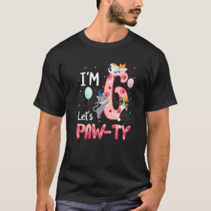T-shirt Anniversaire 6 Ans Fille Chat Chaton 6 Ans Jour Pa