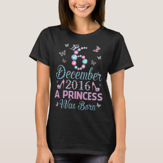 T-shirt Anniversaire 6 Ans Né En Décembre 2016 Une Princes