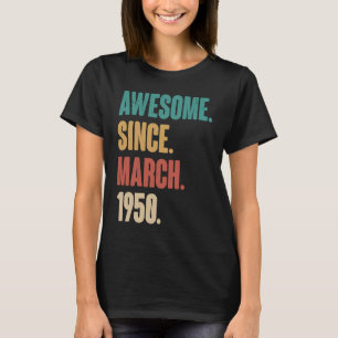 T-shirt Anniversaire 73ème Décoration Mars 73 Ans Vintag