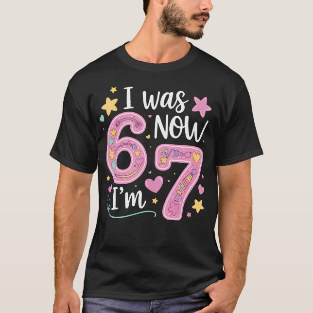 T-shirt Anniversaire 7 Ans J'avais 6 Ans Maintenant J'ai 7 (Devant)