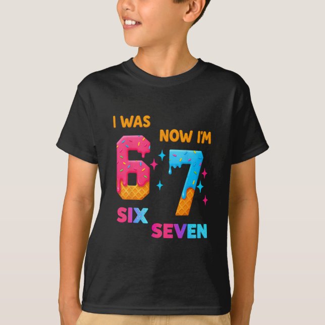T-shirt Anniversaire 7 Ans J'avais 6 Ans Maintenant J'ai 7 (Devant)