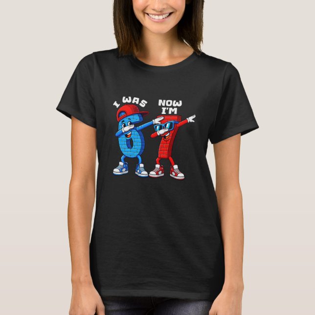 T-shirt Anniversaire 7 ans J'avais 6 ans Maintenant j'ai 7 (Devant)
