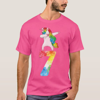 T-shirt Anniversaire 7 Ans Licorne Amoureux Filles Drôle 7