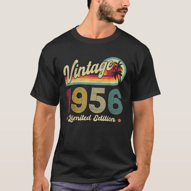 T-shirt Anniversaire actuel Hommes Femmes Fabriqué en 1956 (Devant)
