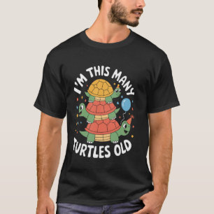 T-shirt Anniversaire adorable de 3 tortues - Amusement de