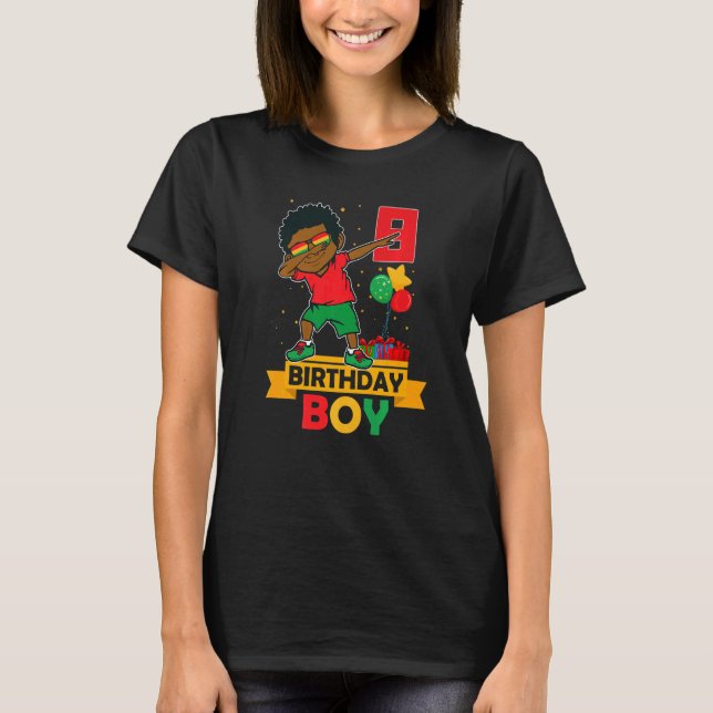 T-shirt Anniversaire African American Boy 8e anniversaire  (Devant)