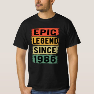 T-shirt anniversaire âgé de 35 ans 1986 Légende épique 35e